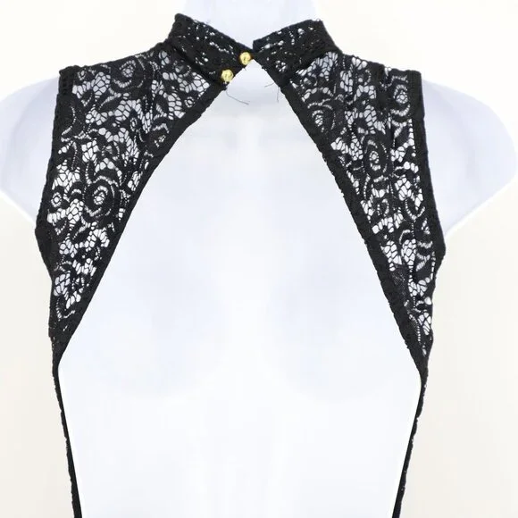 Club Lace Jumpsuit Women 4 Black Whimsigoth Retro Gypsy Witchy Clubbing Festival - Picture 10 of 16